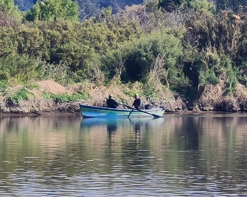 Foto pesca con red agallera río Maipo